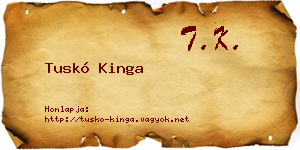 Tuskó Kinga névjegykártya